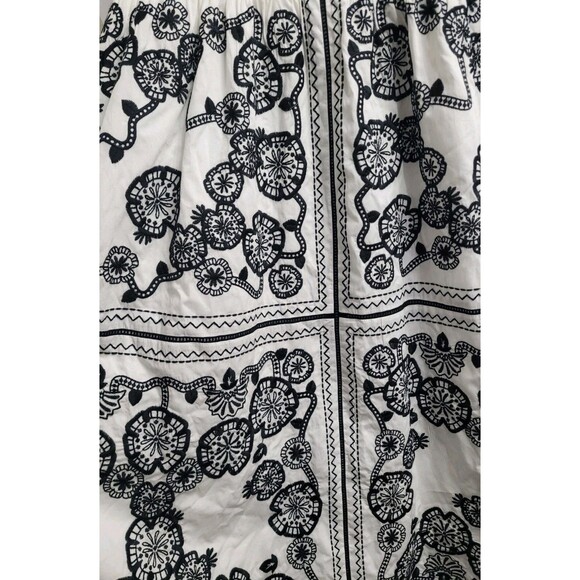 Johnny Was Jade M Mel Embroidered White Black Cotton Midi Dress Pockets Spring - Picture 5 of 11